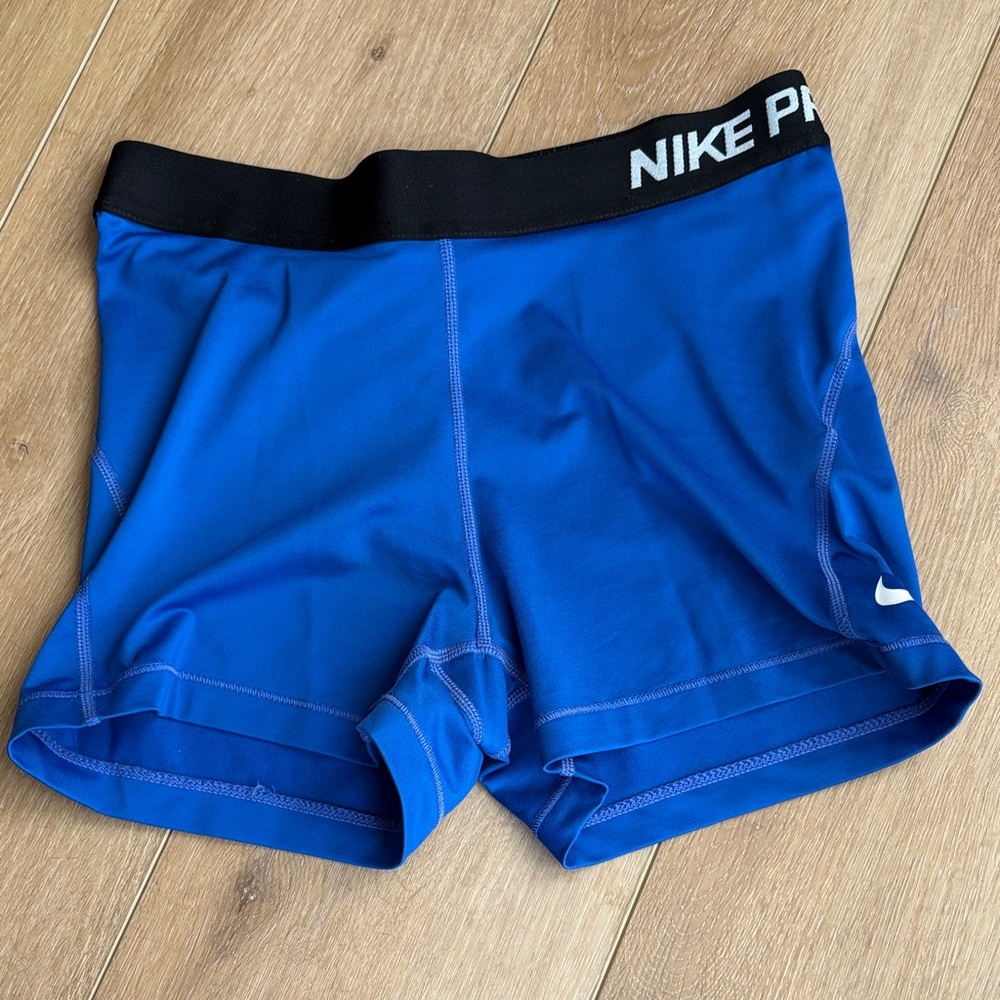 Nike Dri-Fit Royal Blue Women's Training Compression Shorts - Medium